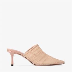 NEW JIMMY CHOO women's lotta ruched tulle mule in light clay pink
